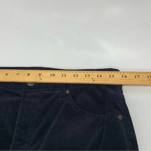 Talbots Corduroy Pants Woman Sz 8  High Waist Straight Leg Blue Pockets Stretch - Picture 10 of 12